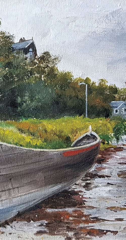 Long Boat Tarbert Argyll & Bute Scottish Landscape Painting by Stephen Murray