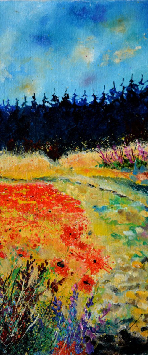 Summer landscape with red poppies  -  5623 by Pol Henry Ledent