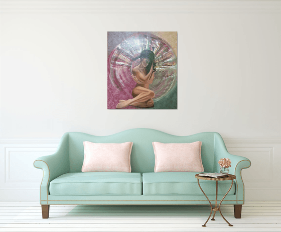 DREAMING  painting on canvas 100x90cm