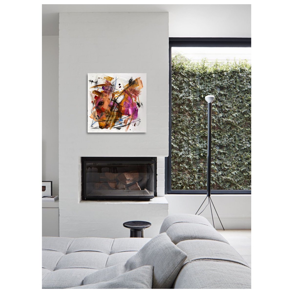 Expressive Abstract Painting By Maria Esmar, 20 X 20", Untitled, Original Artwork