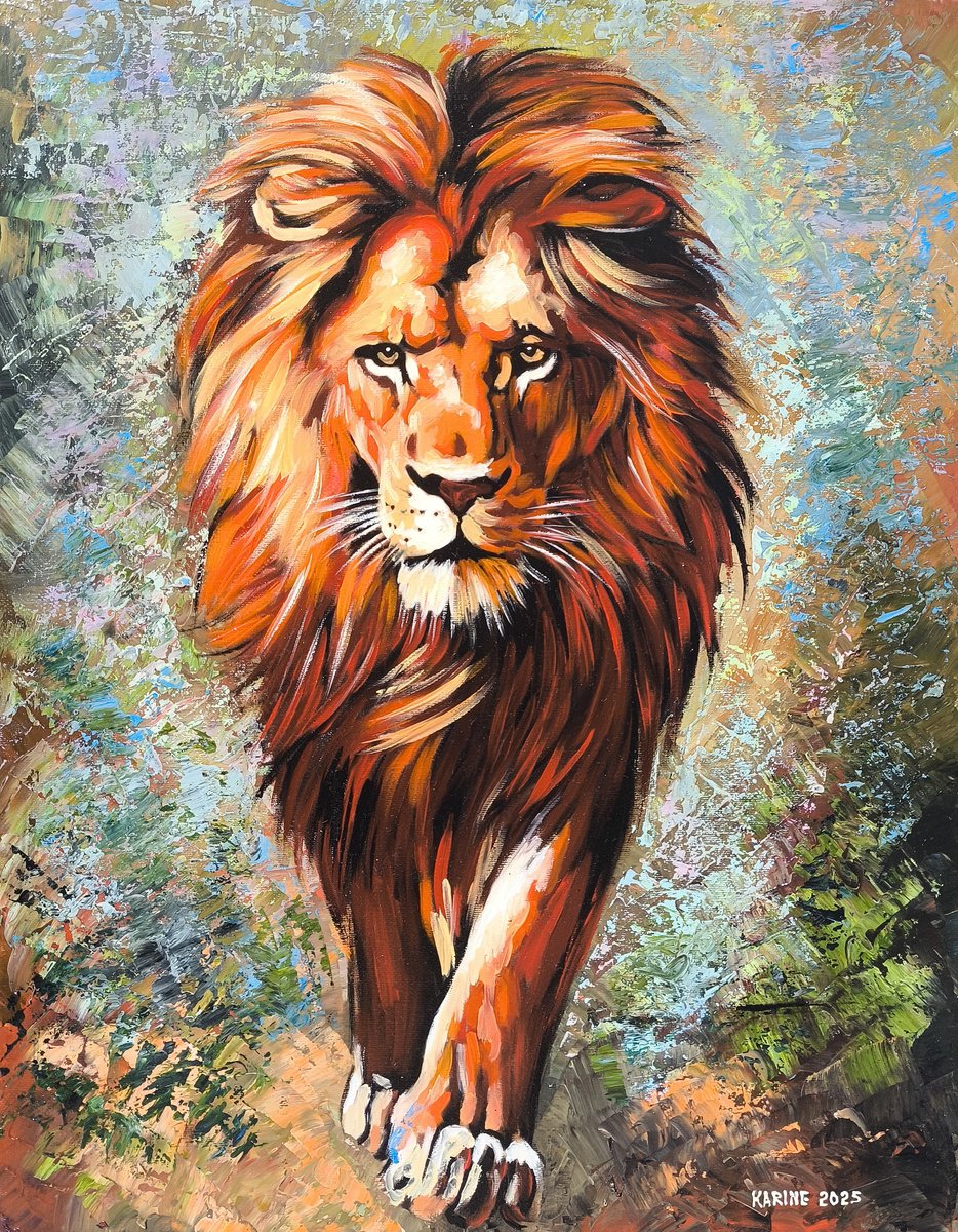 Photorealistic Animal Oil Painting By Karine Harutyunyan, 16 X 20", King