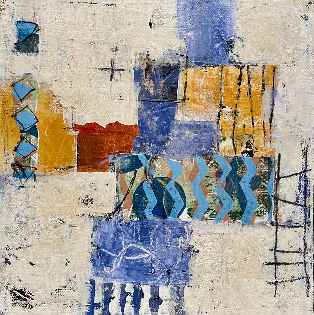 Geometric Abstract Painting By Shellie Garber, 12 X 12", Balancing Act, Original Artwork