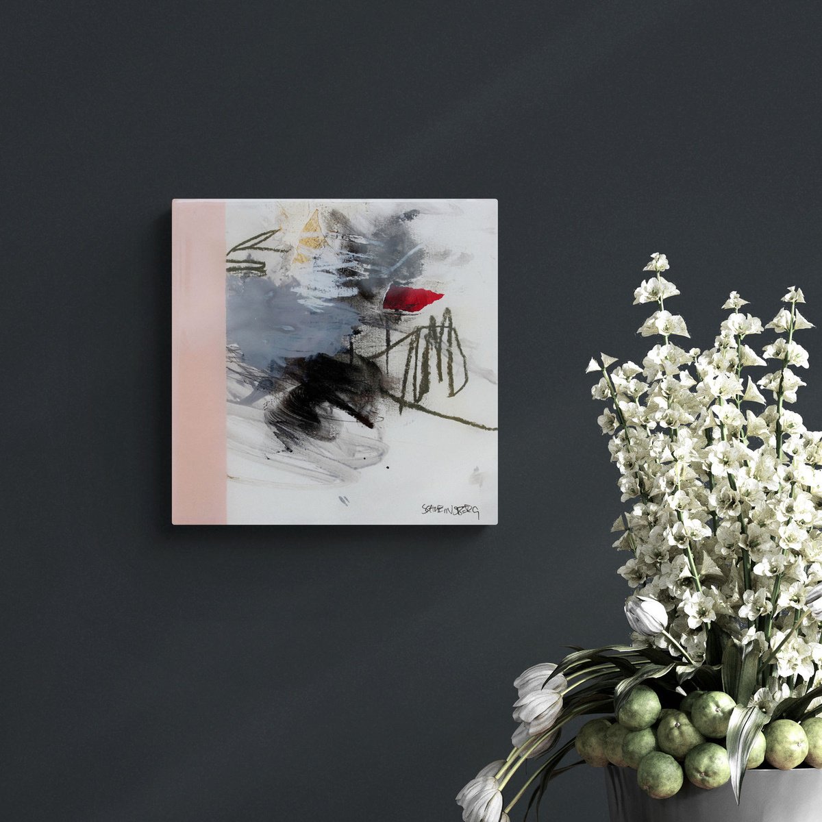 Abstract Painting By Daniela Schweinsberg, 8 X 8, Fragments Of A Dream No. 2, Original Artwork