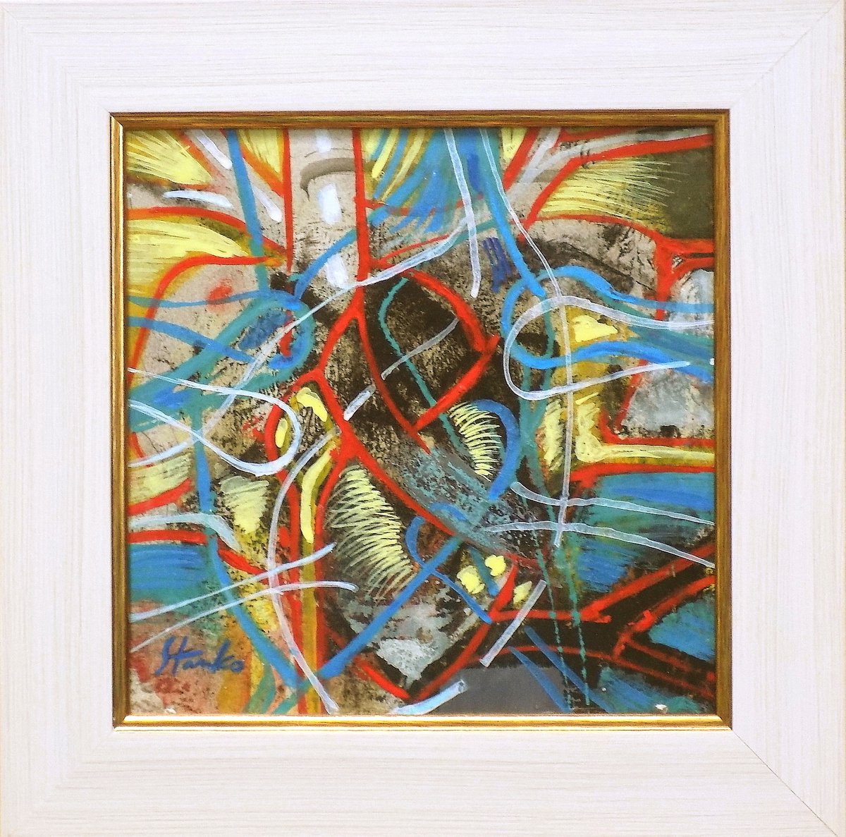 Abstract Acrylic Painting By Stanislav Bojankov, 12 X 12", Improvisation-I, Original Artwork