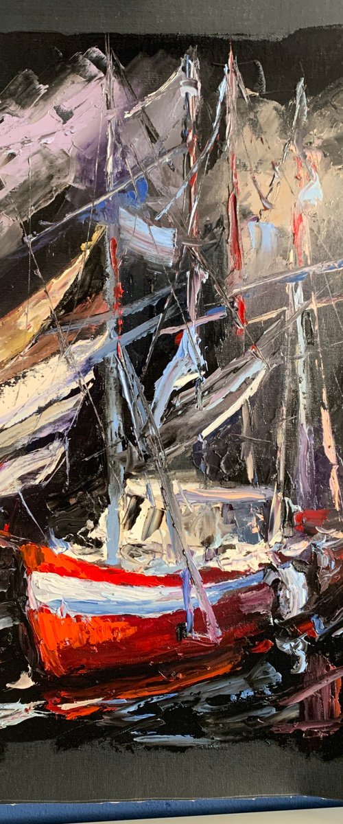Boat on black. by Vita Schagen