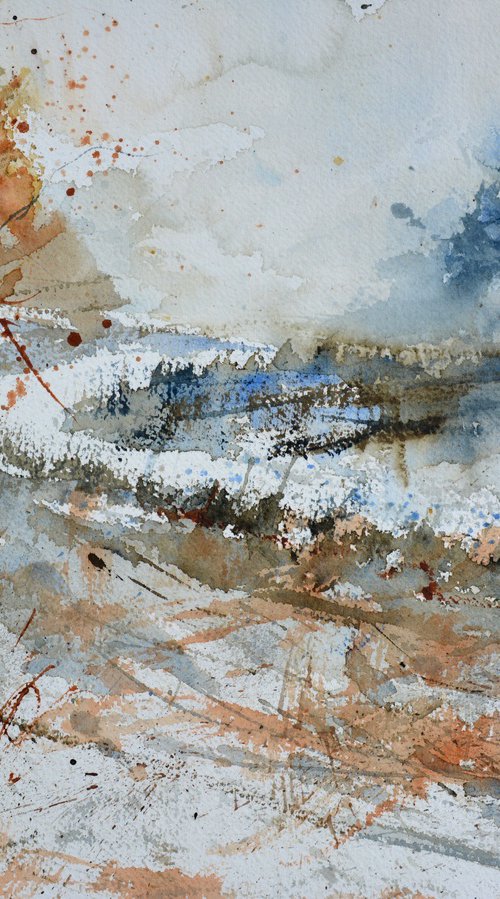 Winter path watercolor by Pol Henry Ledent