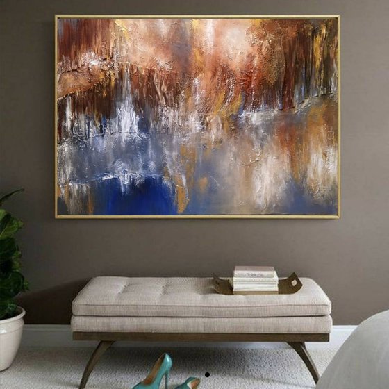 Sunrise 100x150cm Abstract Textured Painting