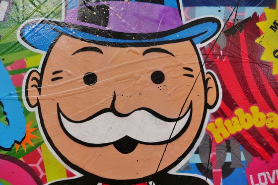 The Banker 140cm x 100cm Monopoly Man Urban Pop Art