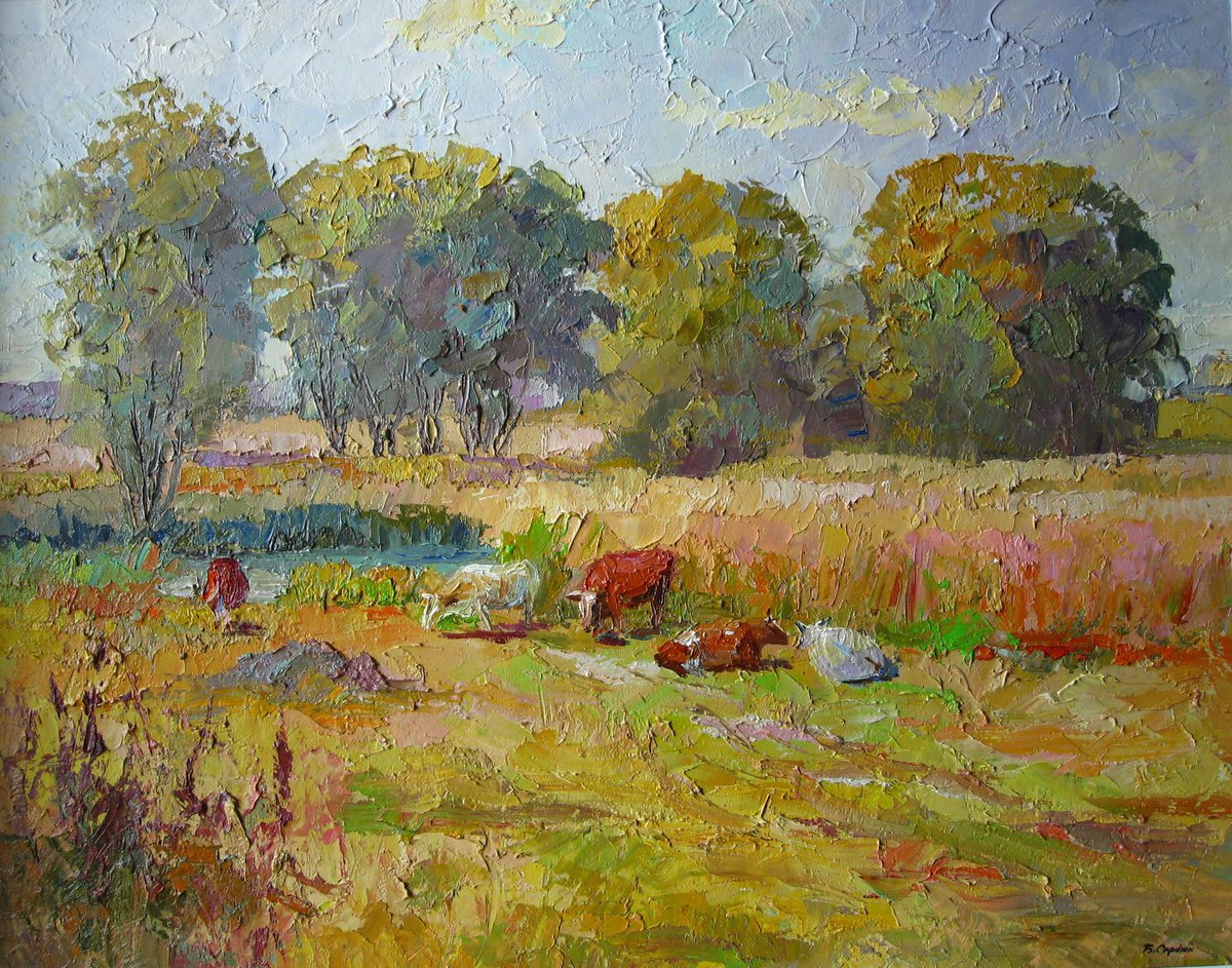 Oil painting On a sunny glade nSerb20 by Boris Serdyuk