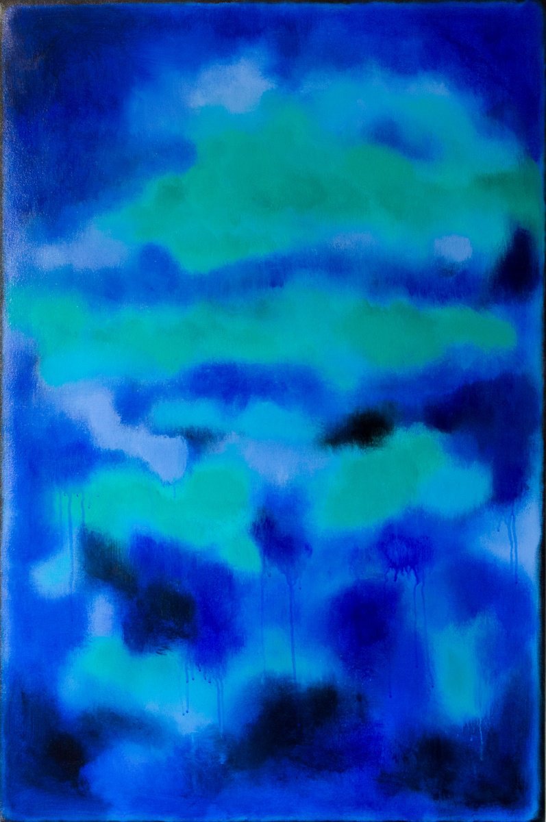 Abstract Acrylic Painting By Stefan Fierros, 28 X 42", Sojourn - 2, Original Artwork