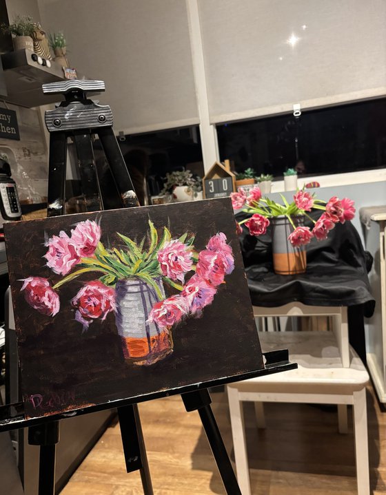 Pink Tulips Still Life