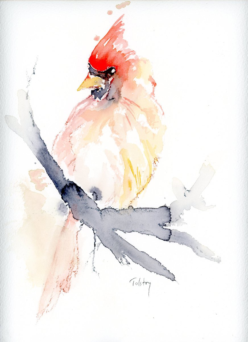 Impressionistic Animal Watercolour By Alex Tolstoy, 8 X 12, Listening, Original Artwork