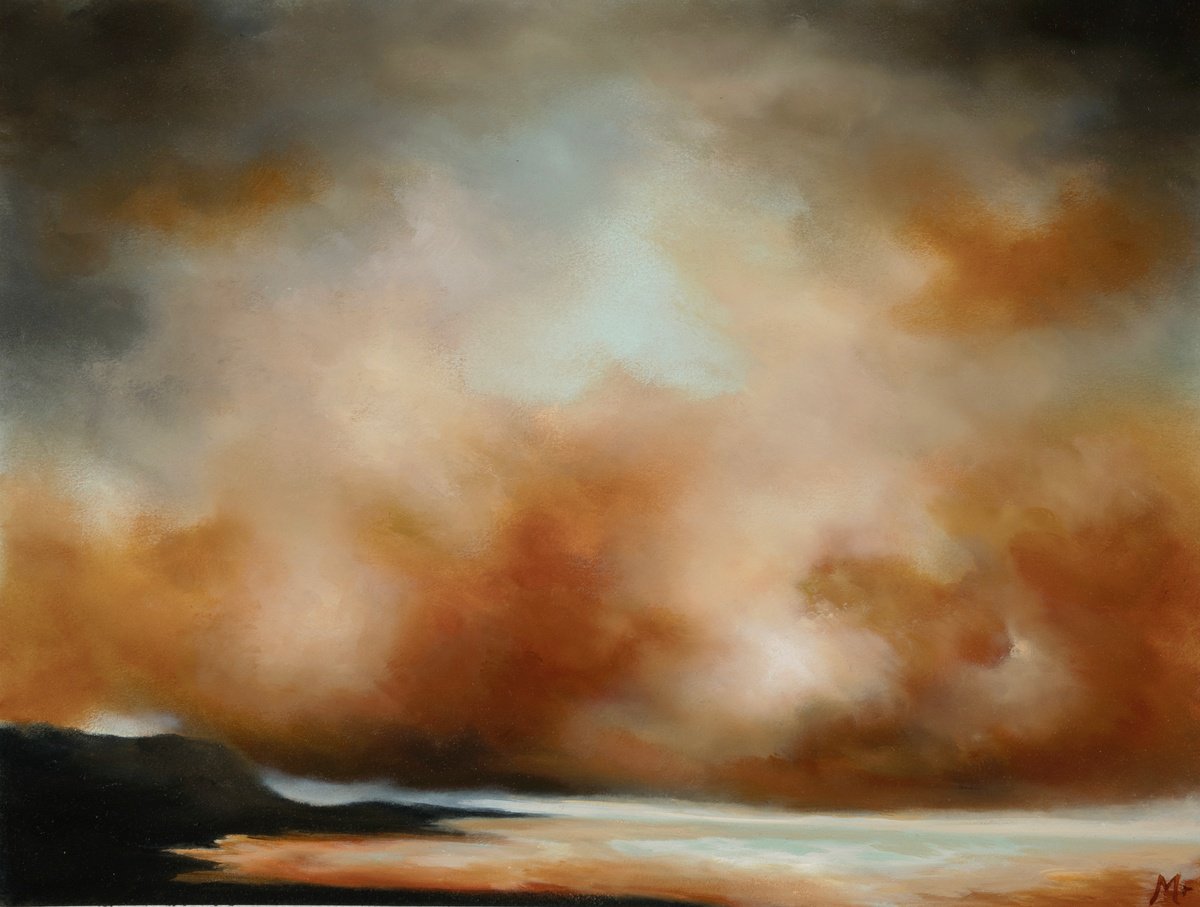Sunset For The Yorkshire Coast By Rolf Marriott, 15 X 11, Artwork For Sale On Artfinder