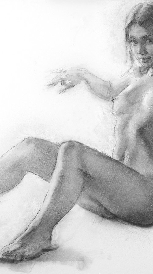 Charcoal drawing "Nude" by Eugene Segal