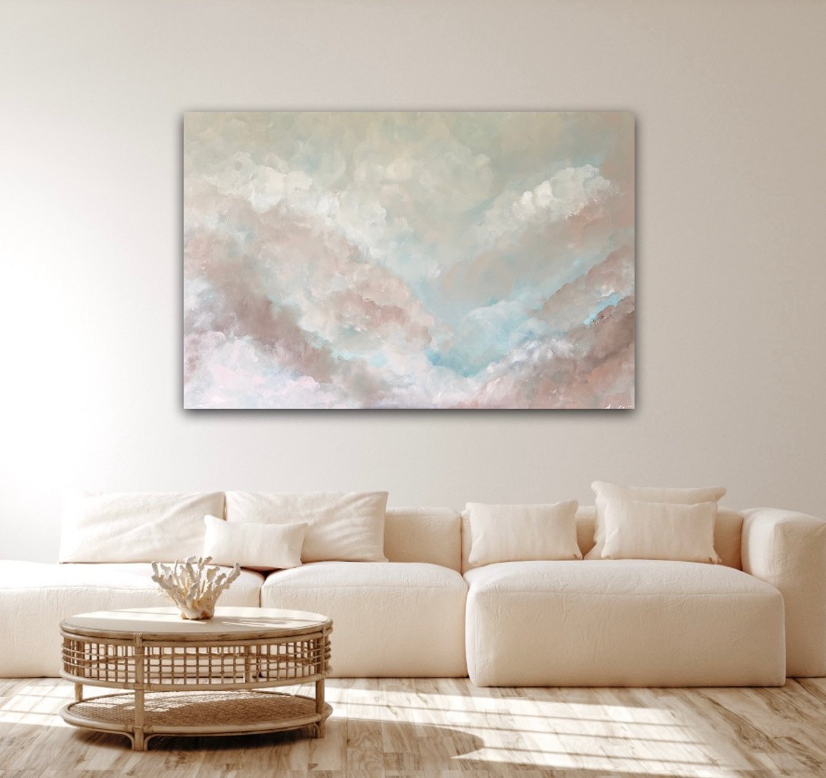Abstract Landscape Acrylic Painting By Ivana Gigovic, 59 X 39, Celestial Calm, Original Artwork