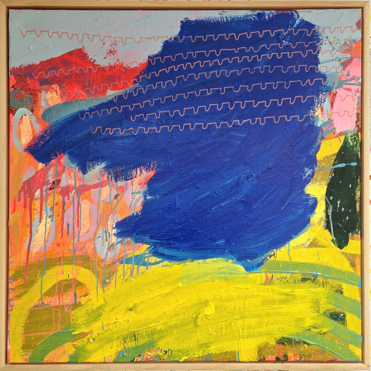 Abstract Acrylic Painting By Jessie Woodward, 37 X 37, #815, Original Artwork