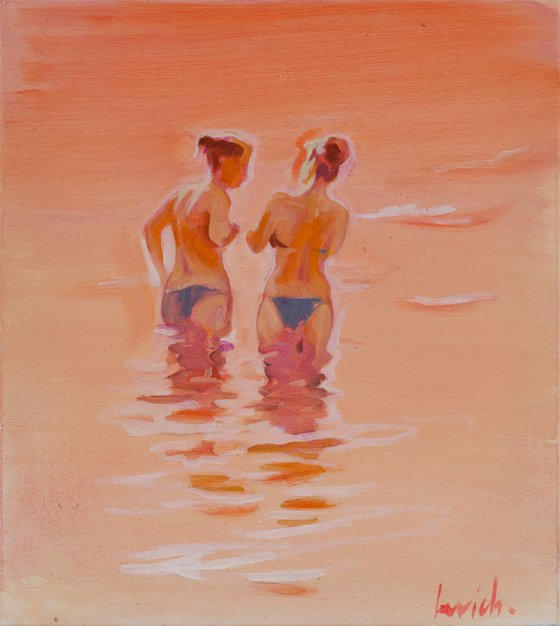 Bathing at Sunset