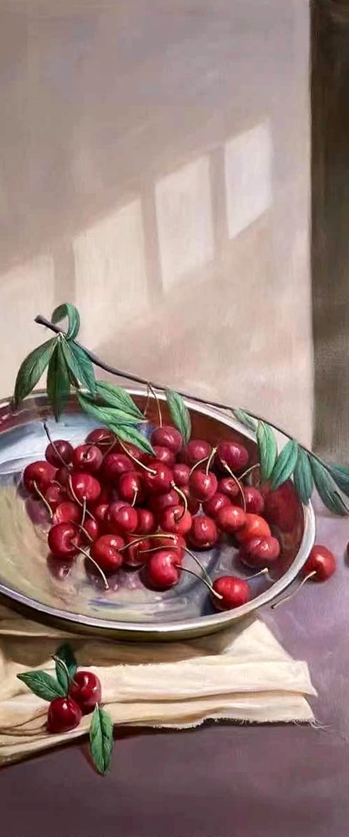 Still life:cherry by Kunlong Wang
