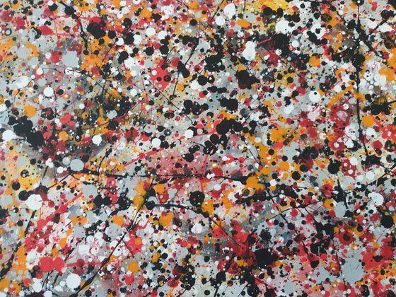 Abstract J. Pollock style acrylic by M.Y.