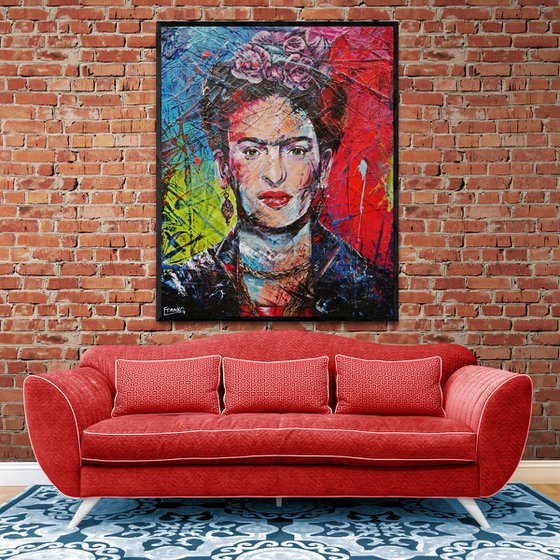 Frida Mexicano 120cm x 150cm Frida Kahlo Textured Abstract Realism Art