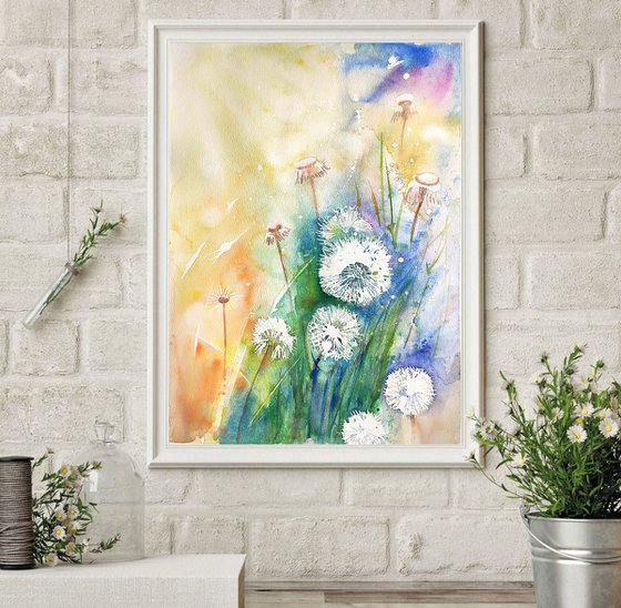 Dandelions watercolor