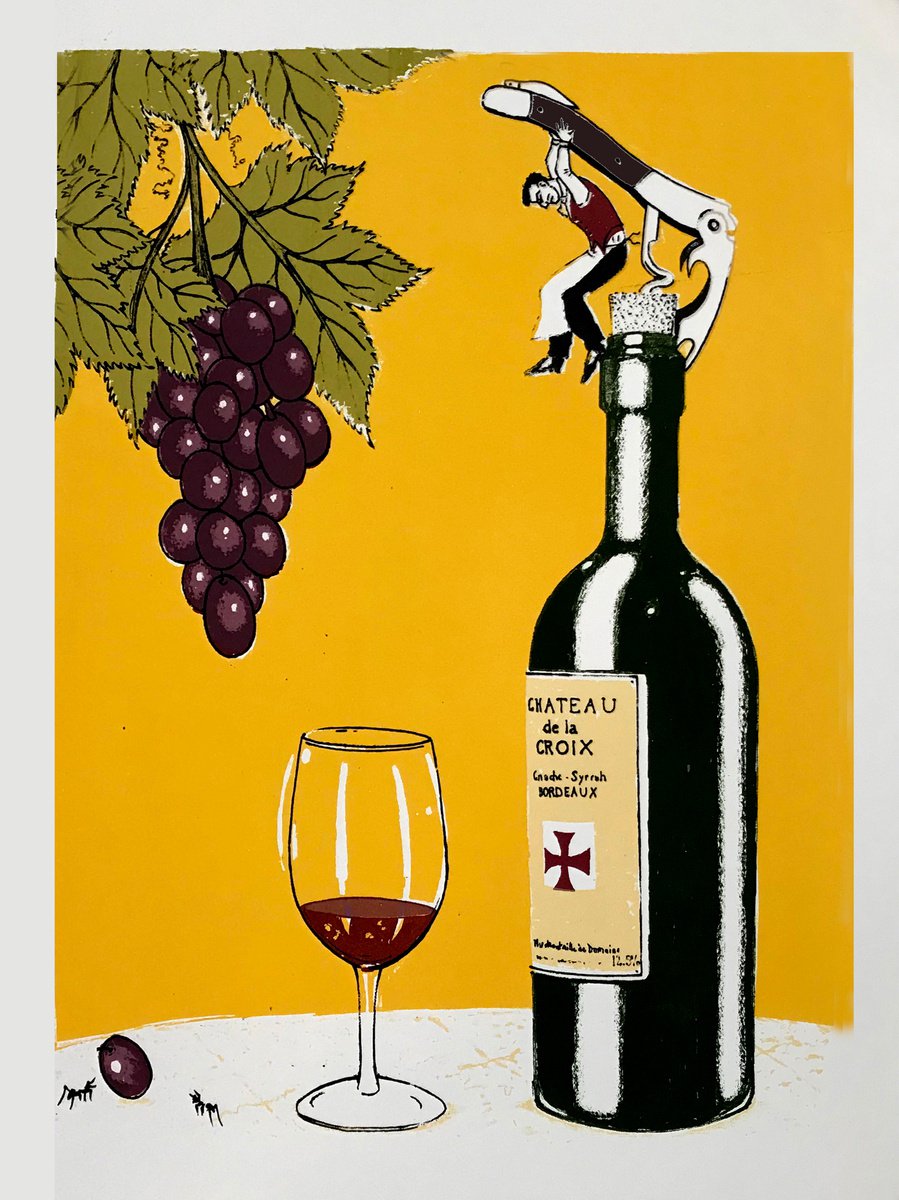 Portrait Screenprint By Graham Cooke, 14 X 18, The Sommelier, Original Artwork