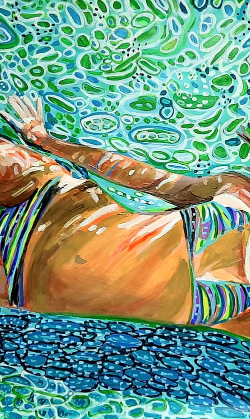 Swimmer / 101 x 72 cm by Alexandra Djokic