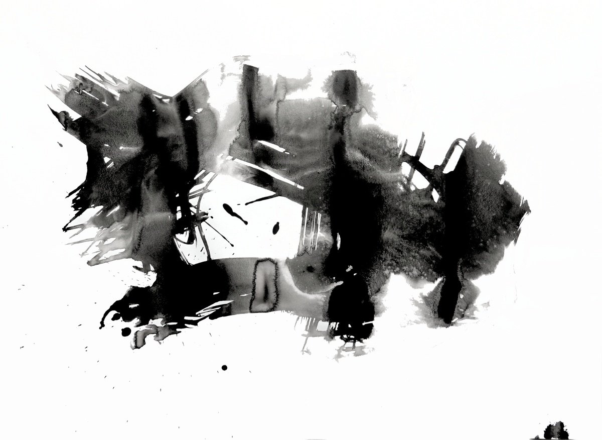 Expressive Abstract Acrylic Painting By Newel Hunter, 24 X 18", Moving Right Along, Original Artwork