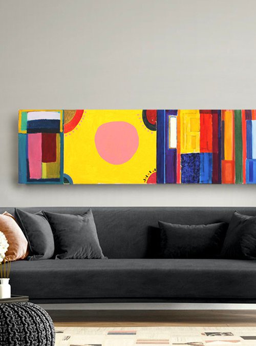 Composition with a pink circle by Sergiy Dekalyuk