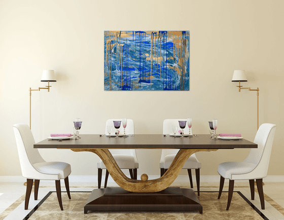 Merger. Gold and Blue /  ORIGINAL PAINTING