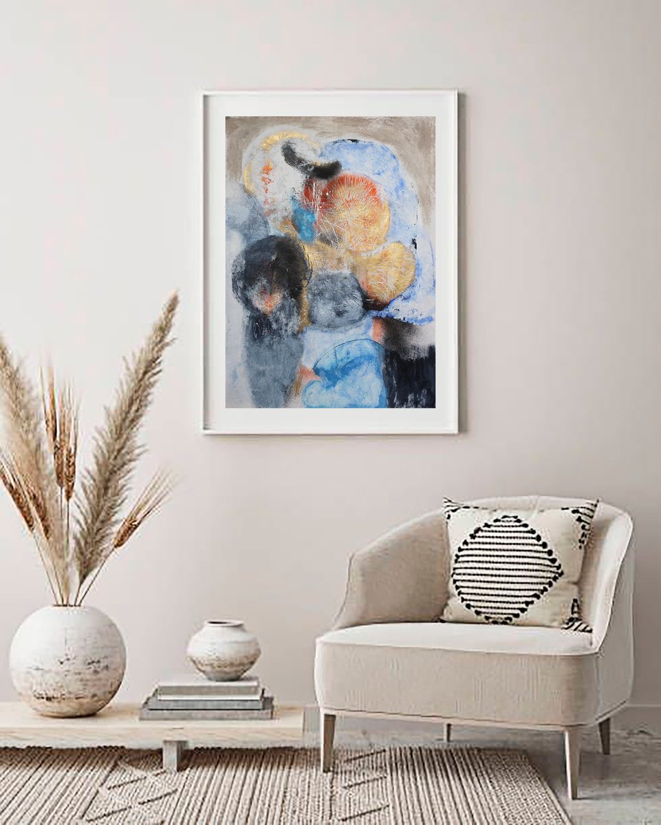 Abstract Acrylic Painting By Artem Andreichuk, 24 X 34, Vibes Speak Louder, Original Artwork