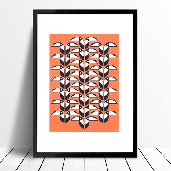 Toucans (coral) - Framed - FREE UK Delivery