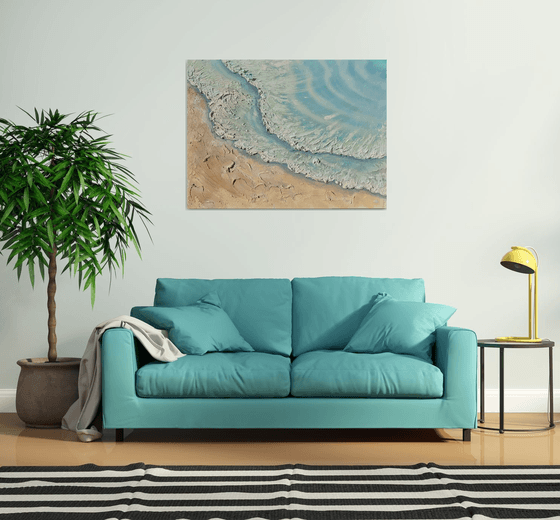 Whitsundays Whitewash blue beige 90x120