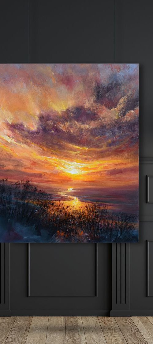 " Echo of Evening Blaze " W70xH70cm by Ivan  Grozdanovski