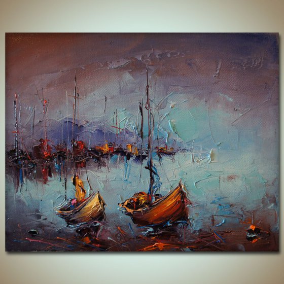 Seaside, Oil Painting, free shipping
