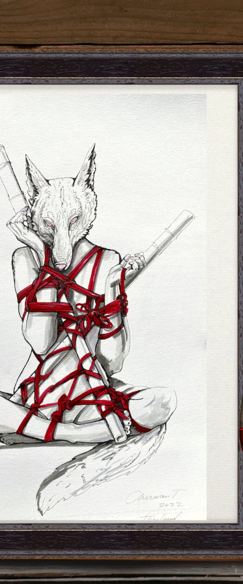 Shibari wolf by Tetiana Cherevan