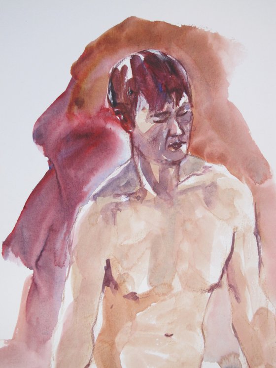 Seated male nude
