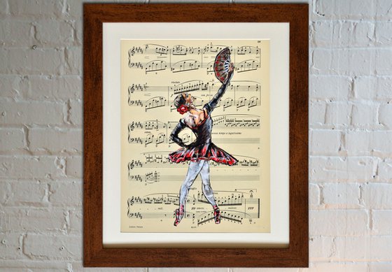 Ballerina XL- Vintage Music Page, GIFT idea