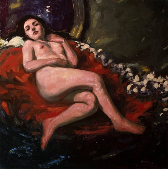 classic woman with mirror