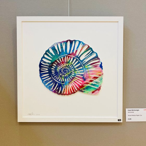 Ammonite Watercolour Paper-cut