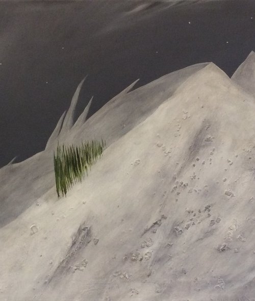 “Snowy Peaks Of Alaska At Midnight” 100x50x2cm by Black Beret