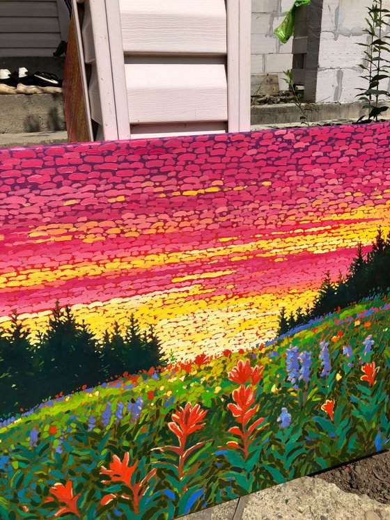 Sunset in mountains