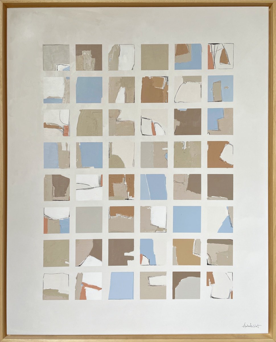 Abstract Acrylic Painting By Andrea Reichhart, 33 X 41, La Riviere Series No2, Original Artwork