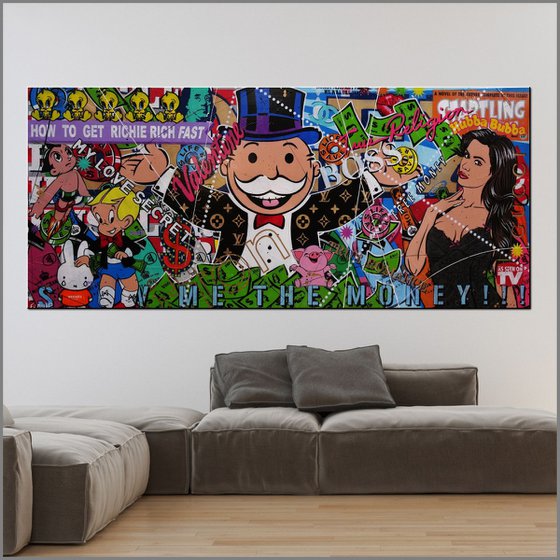 Money Money Money 270cm x 120cm Huge Textured Urban Pop Art