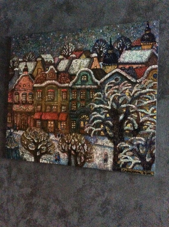 The winter in the old town