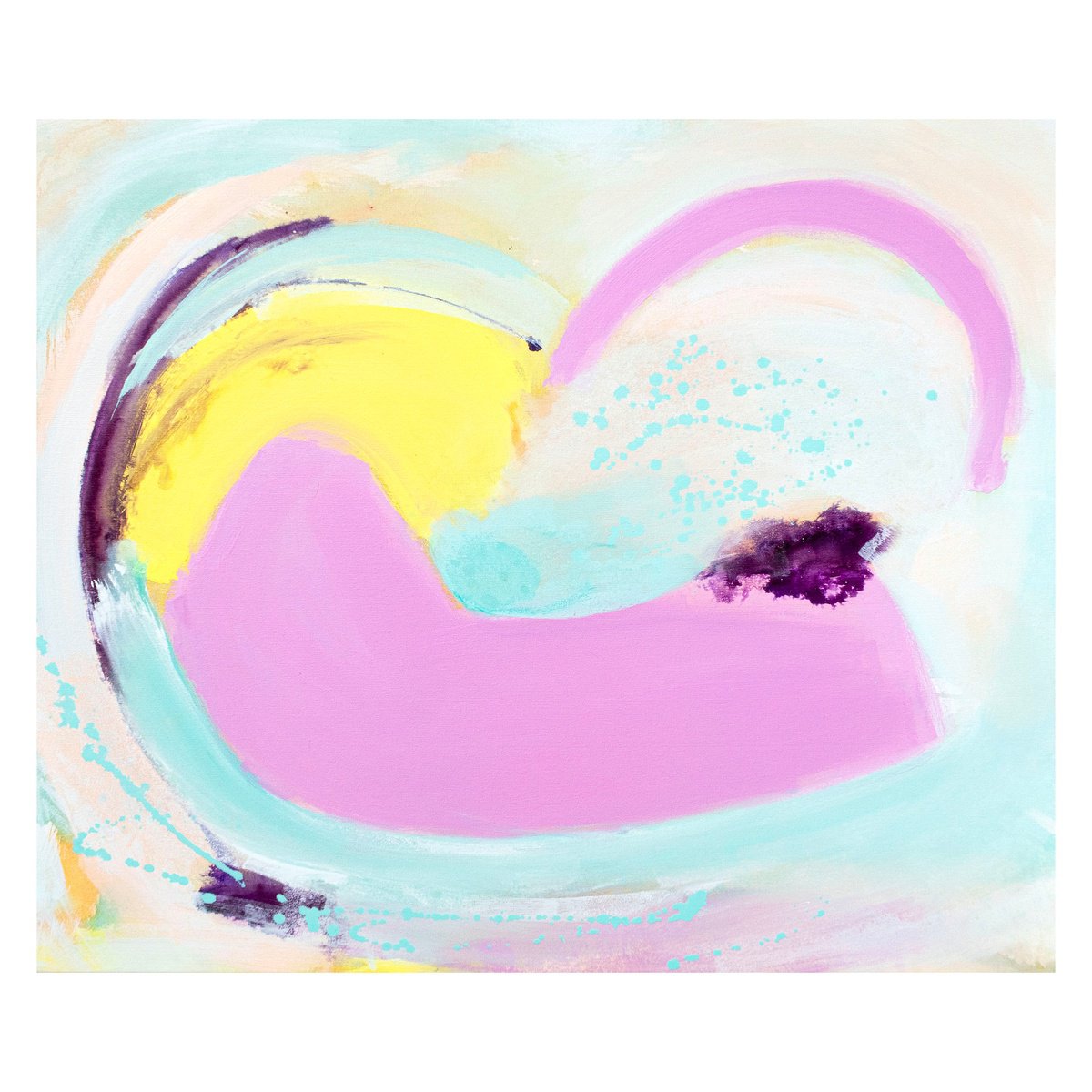 Organic Abstract Acrylic Painting By Suzie Cumming, 47 X 39", Reclining Shape, Original Artwork