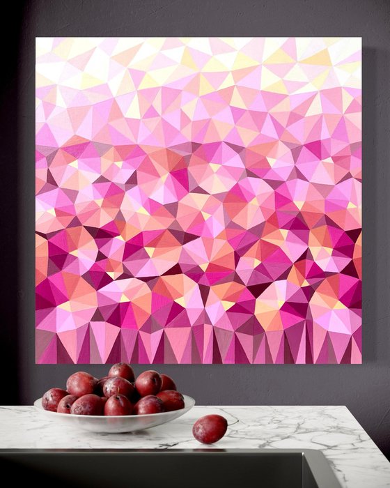 RASPBERRY ABSTRACT FLOWERS