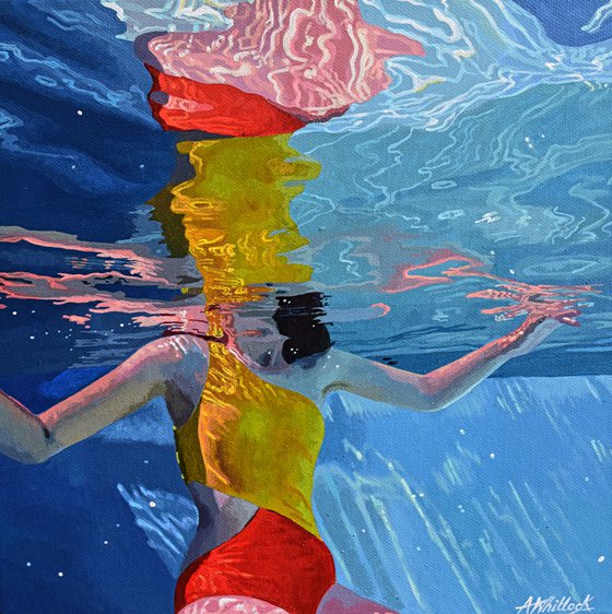 Underneath XLVI - Miniature swimming painting