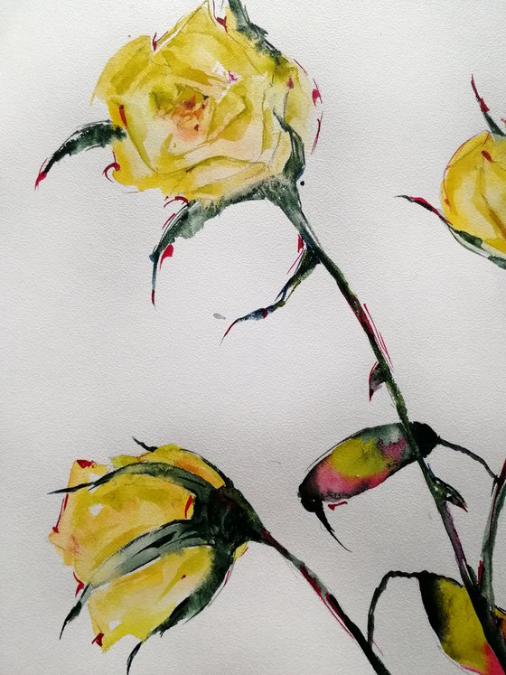 Yellow roses painting.