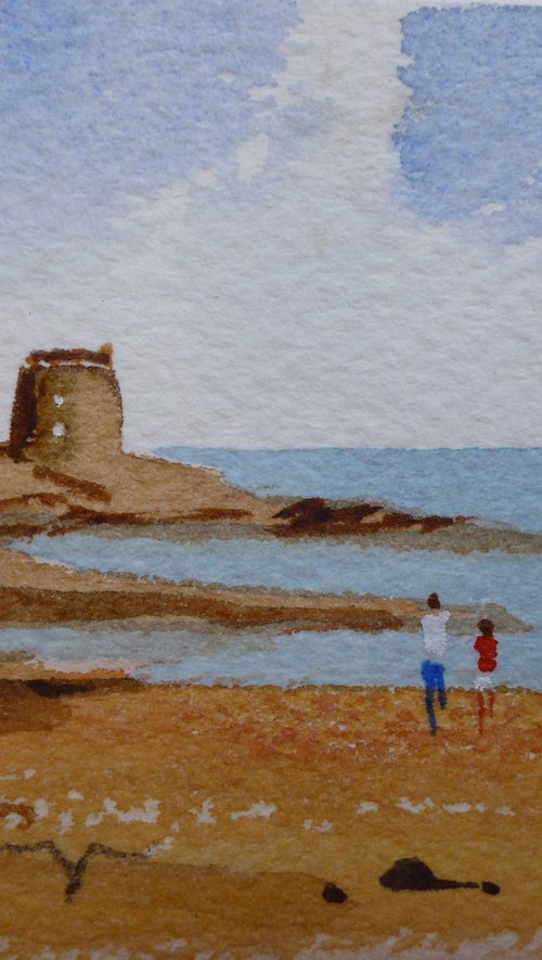 Walking near the Martello ll by Maire Flanagan